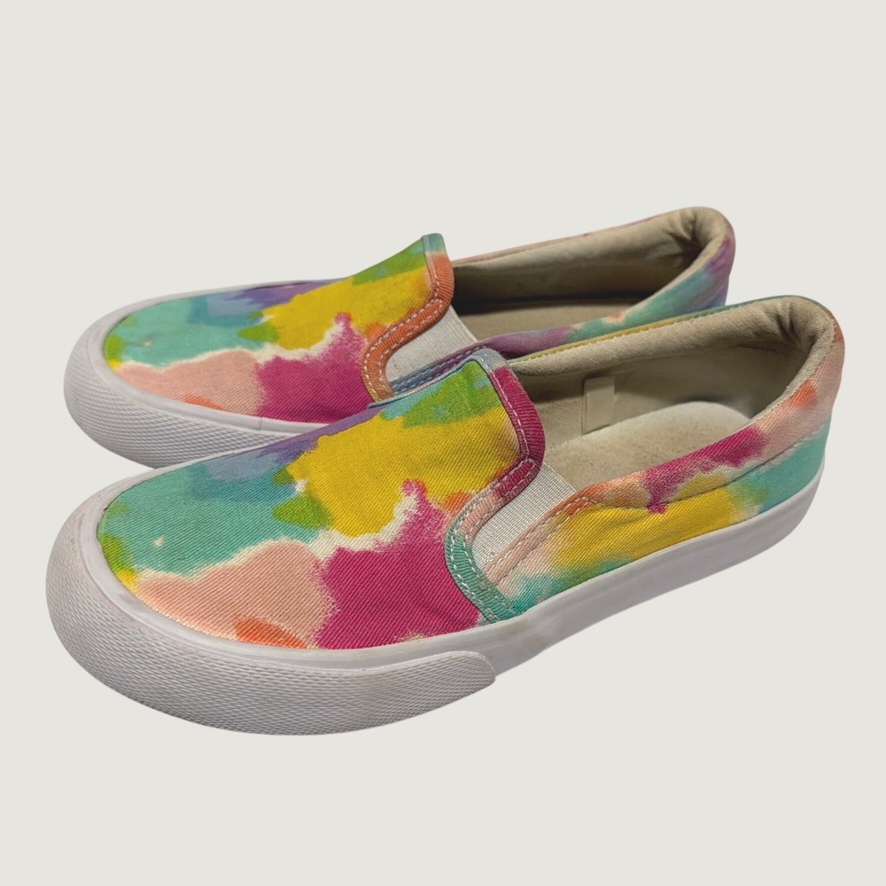 Cat & Jack Kids Tie Dye Slip On Canvas Sneakers Multi Color Low Top Size 1